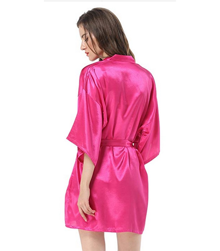 Roupo Madrinhas Robe Paréo Roupão Robe De Cetim Pink Com Bordado
